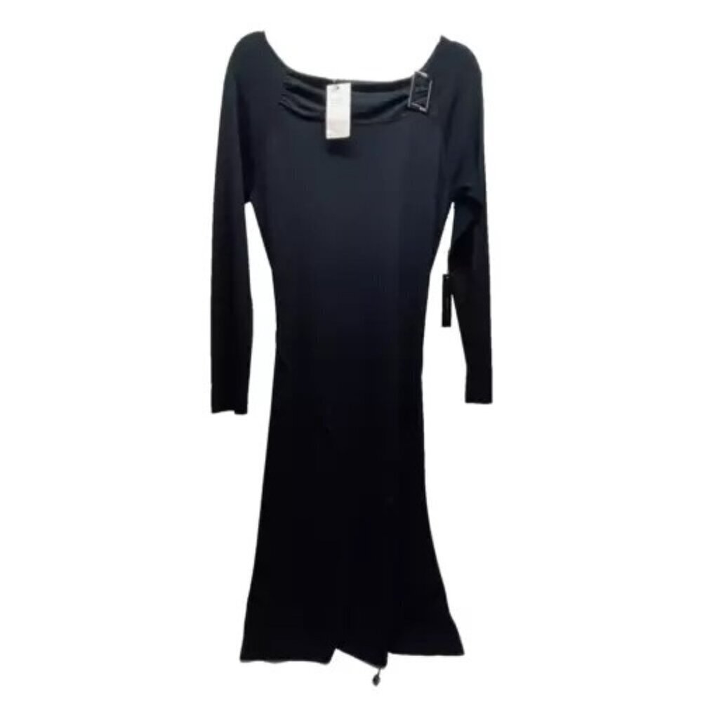 BCBG Maxazria Dress Women's XL‎ Black Ribbed Texture Brand New Retail $250 NWT